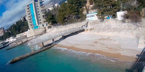 Webcam Alupka - The beach of the sanatorium Dulber in Koreiz